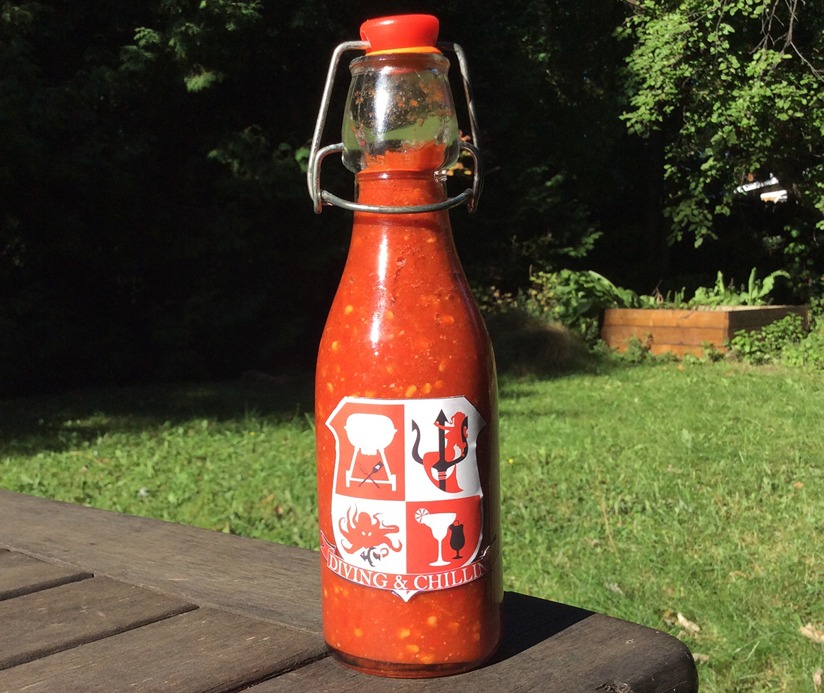First edition of the Diving and Chillin' hot sauce.